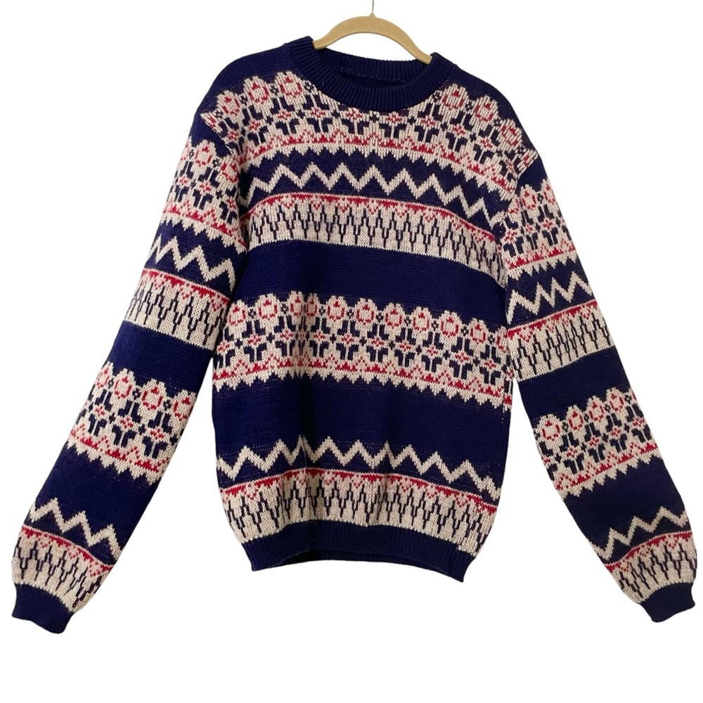 90s FairIsle Sweater Chunky Vintage Jumper Knit Sweater Alpin Trachen Folklore